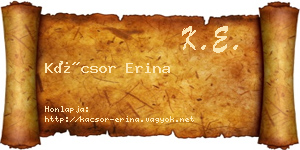 Kácsor Erina névjegykártya